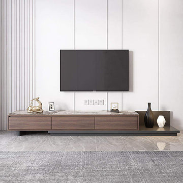 Modern Extendable Stone Top TV Stand with 3 Drawers-Richsoul-Furniture,Living Room Furniture,TV Stands